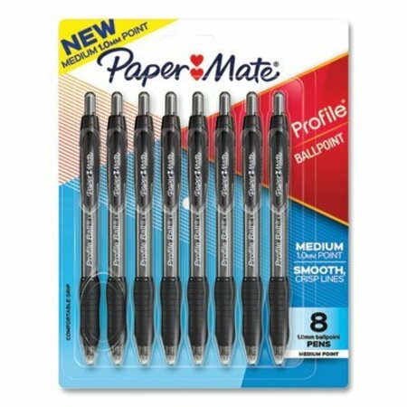 SANFORD Profile Ballpoint Pen, Retractable, Medium 1 Mm, Black Ink, Translucent Black Barrel, 8PK 2095460